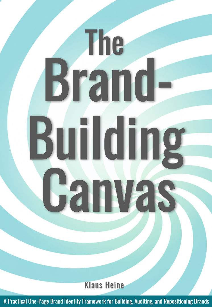Cover of the guide The Brand-Building Canvas by Klaus Heine, showing the one-page brand identity framework